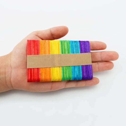 WISYOK 450PCS 2.5 inch Craft Sticks, Wood Popsicle Sticks, Craft Sticks for Home and School Crafts, Ideal for Arts and Handwork