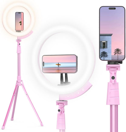 UBeesize 12'' LED Ring Light with 62'' Tripod Stand, Selfie Ring Light for Video Recording, Live Streaming, TikTok & YouTube, Compatible with iPhone & Android (Black)