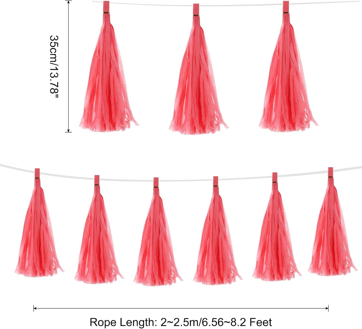 MECCANIXITY 20Pcs Light Blue Tassel Garland Banner with Rope Tissue Paper Tassels Party DIY Kits for Anniversary Wedding Birthday Party