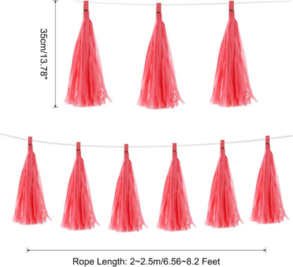 MECCANIXITY 20Pcs Light Blue Tassel Garland Banner with Rope Tissue Paper Tassels Party DIY Kits for Anniversary Wedding Birthday Party