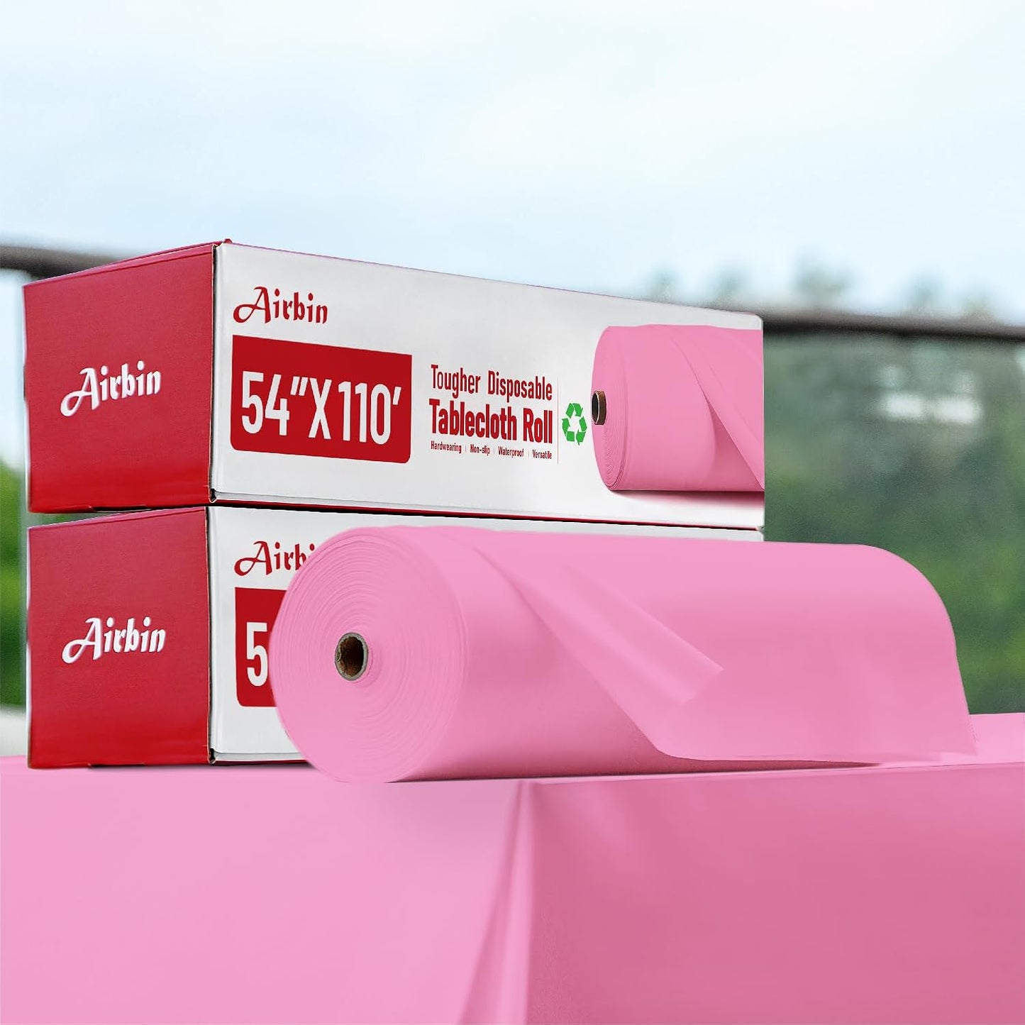 Plastic Table Cloth, 310 Ft X 54 in Disposable Tablecloth White Plastic Tablecloth with Any Cut Sliding Cutters Premium Table Cover Roll for Picnics, Parties, Birthdays, Weddings