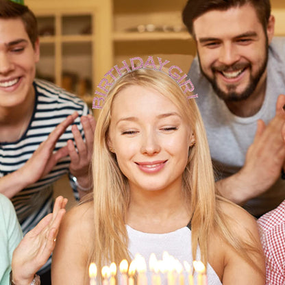 AOPRIE Birthday Girl Crown for Women with Sash Rose Gold Tiara for Women Headband Princess Crown Rhinestone Happy Birthday Accessories