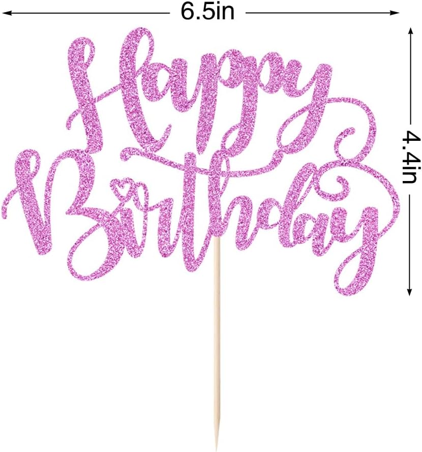 Handmade Glitter Happy Birthday Cake Topper,Birthday Party Cake Decorations, Anniversary/Birthday Party Decoration Supplies (Rainbow)