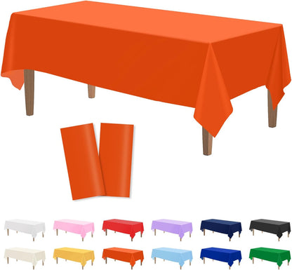 Kopokita 2PCS Black Plastic Tablecloths 54 x 108 Inch, Disposable Table Cloths Rectangle Party Table Covers