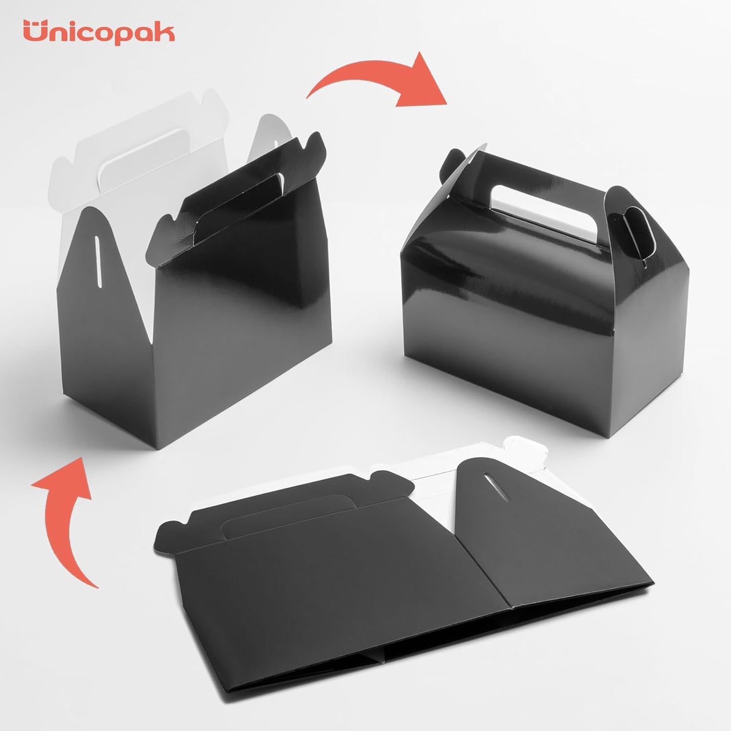 UnicoPak 30 Pack Party Favor Boxes Treat Boxes, White Gable Gift Boxes for Party Favors Goodies Cookies Treats Candies Meals Lunch, 6.5x3.5x3.5 Inches