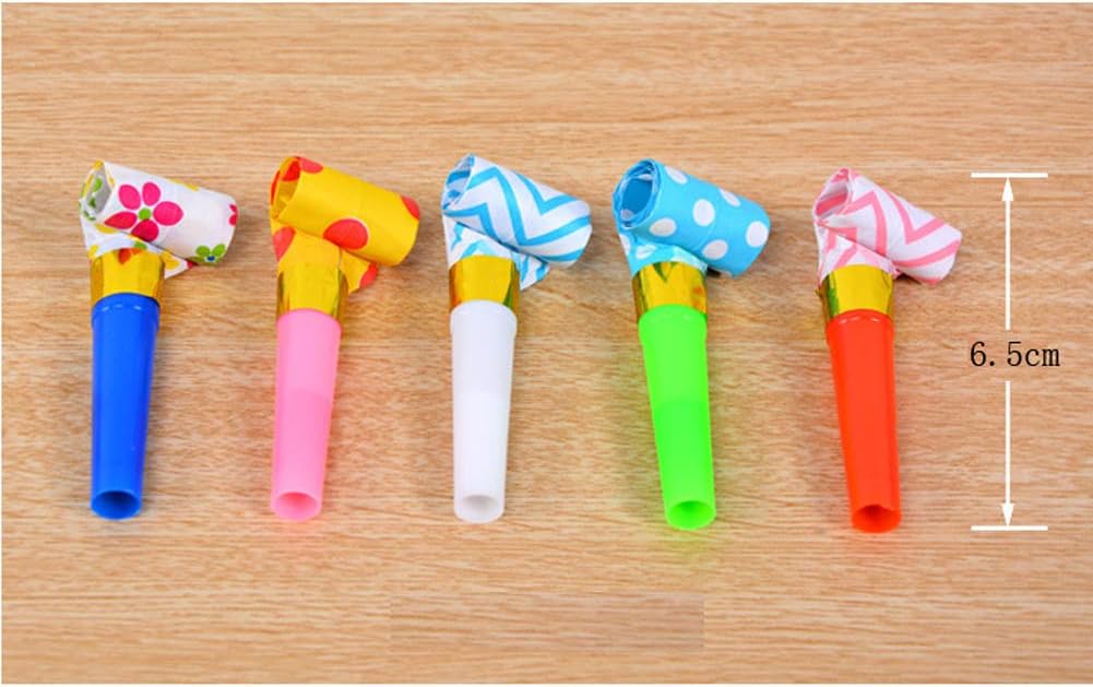 24 Pieces Party Blower Noisemakers Blowouts Whistles Party Squawkers Fringed Noise Maker Blowouts Noisemakers Funny Party Blowouts Blowers Musical Blowouts Party Horns Noisemakers, Random Color