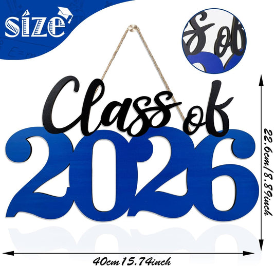 Class of 2026 Wooden Sign Graduation Party Decorations 2026 White Graduation Photo Booth Prop Senior2026 Sign for High School College Party