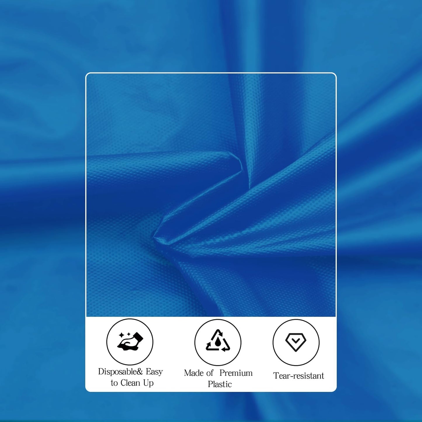 tujol Royal Blue 6 Pack Plastic Table Cloth 54" x 108", Disposable Tablecloths Rectangle Table Cover, Plastic Tablecloths for Parties