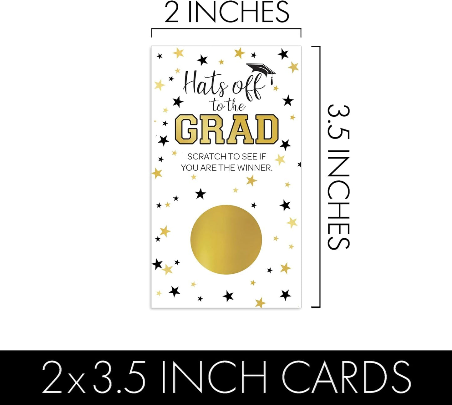 DISTINCTIVS Scratch Off Graduation Party Game, Black and Gold, Graduation Games for Parties Class of 2026, 30 Cards