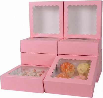 24 pcs12x12x3 Inch Bakery Boxes with Window, White 12 inch Cake Pastry large Pie Cookie Box for Dessert,strawberry,Chocolates Boxes