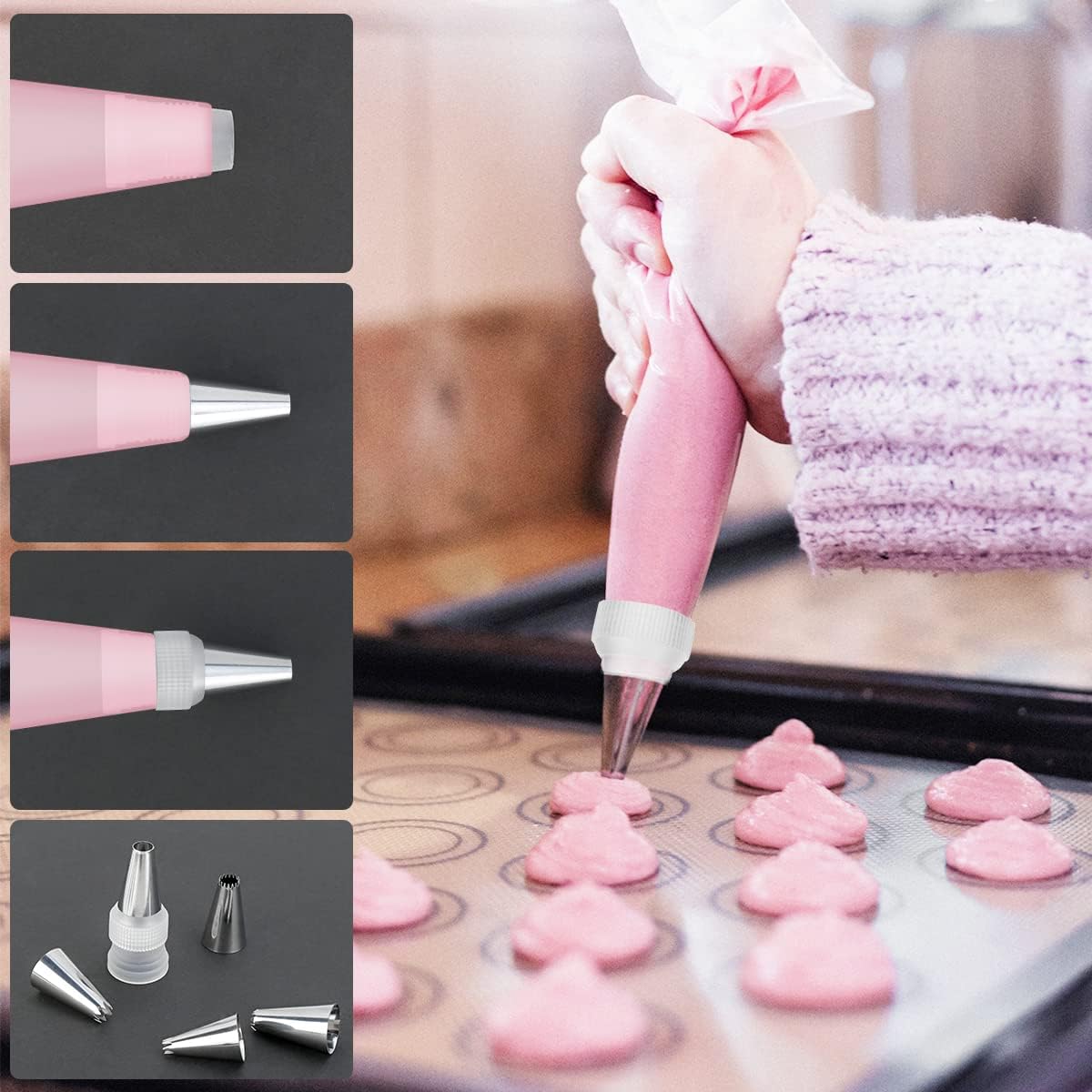 24 Piece Piping Tips Set, Icing Piping Nozzles with Storage Box, Stainless Steel Nozzles Tip for Cake Decorating
