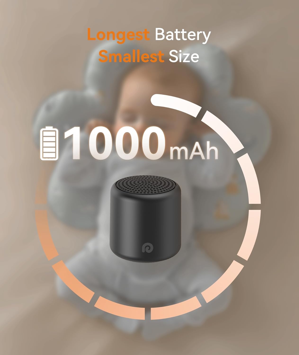 Dreamegg Portable Travel White Noise Machine for Sleep, Features Powerful Battery, Egg-Sized, 16 Nature Sounds, Timer, for Baby Adults Office Privacy Home Gift, Cream