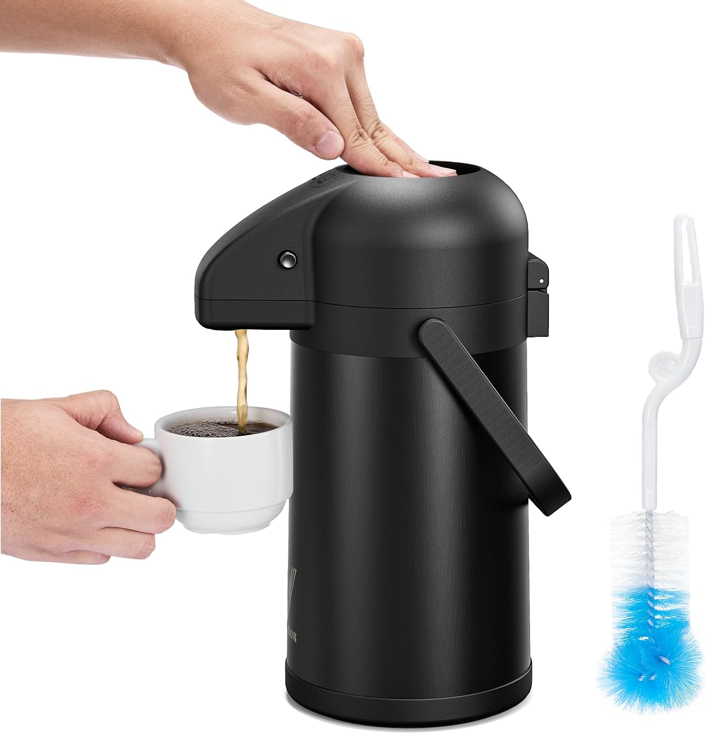 Coffee Carafe for Keeping Hot - 102oz/3L Airpot Coffee Dispenser with Pump - Insulated Stainless Steel Hot Beverage Dispenser for Parties - Thermal Carafe for Hot Drinks Water Tea Chocolate