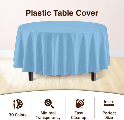Exquisite Party Solids 6-Pack Premium Plastic Tablecloth 54in. x 108in. Rectangle Plastic Table Cover - Navy