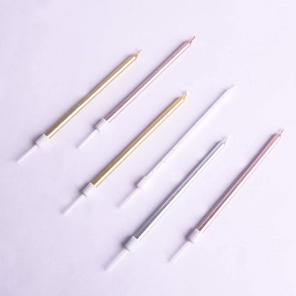 PHD CAKE Champagne Gold Long Thin Metallic Birthday Candles, Cake Candles, Birthday Parties, Wedding Decorations, Party Candles