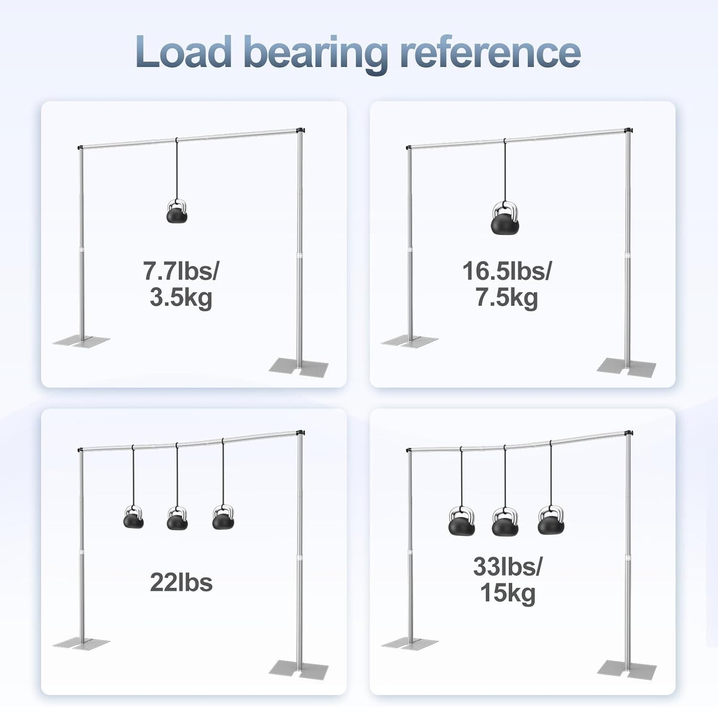 EMART Heavy Duty Backdrop Stand for Parties, 10x10 ft Pipe and Drape Adjustable Back Drop Stand Kit with Flat Base, Sturdy Photo Background Frame Diy Pole for Flower Wall Wedding Curtain