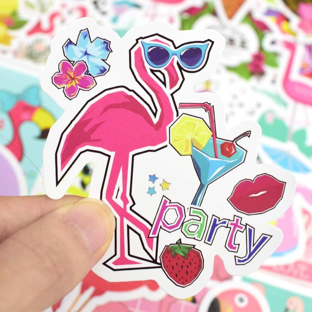 QTL Neon Stickers for Teens & Students Prizes, Waterproof Vinyl Party Favor Stickers, School Rewards, Water Bottle and Laptop, 50PCS - Colors B