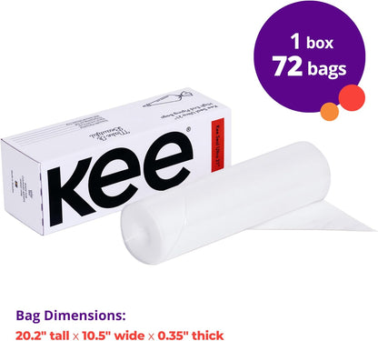 KEE-SEAL ULTRA Disposable Pastry Bags, Piping Bag with Non-Slip Outer Surface, Smooth-Flow Interior, Easy Tear Perforation, Convenient Dispenser Box, 18-Inch, Clear