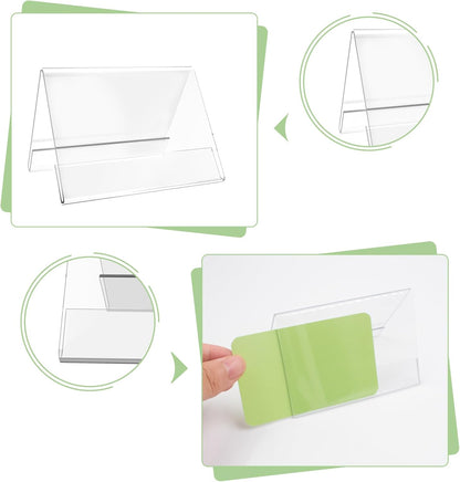 10 PCS Acrylic Table Tent Sign with 20 PCS Blank Cards, Coffee & Tea Reserved Sign Table Beverage Display Signs for Weddings, Birthday Parties, Message Board Signs, Buffet, Bakery
