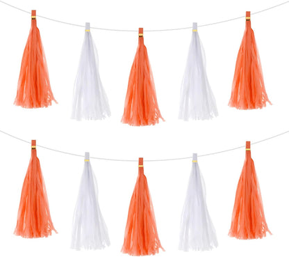 MECCANIXITY 20Pcs Light Blue Tassel Garland Banner with Rope Tissue Paper Tassels Party DIY Kits for Anniversary Wedding Birthday Party