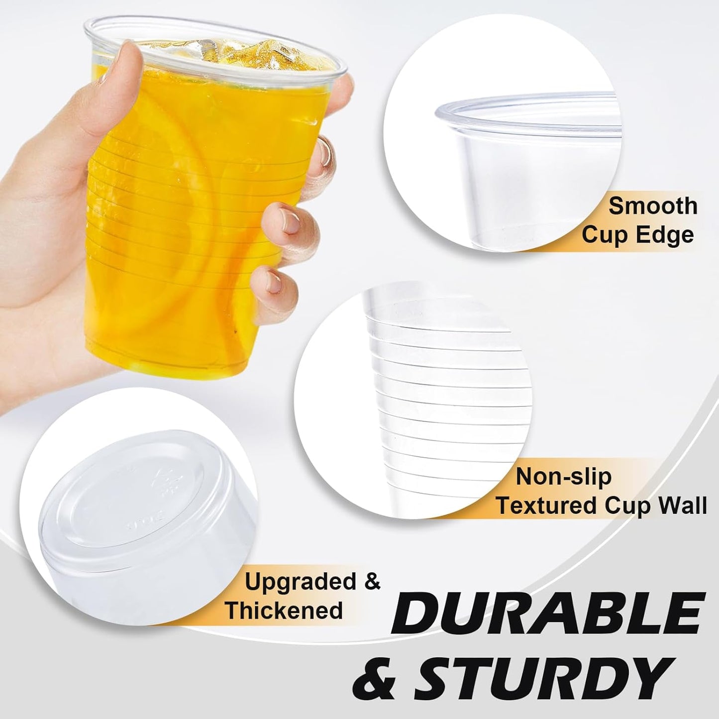 Clawsoff 500 Pack 9 oz Plastic Cups, Disposable Drinking Cups, Water Cups Plastic Clear Cups for Party, Wedding, Graduation, Travel, Holiday, Events, Birthday,Cold,Hot