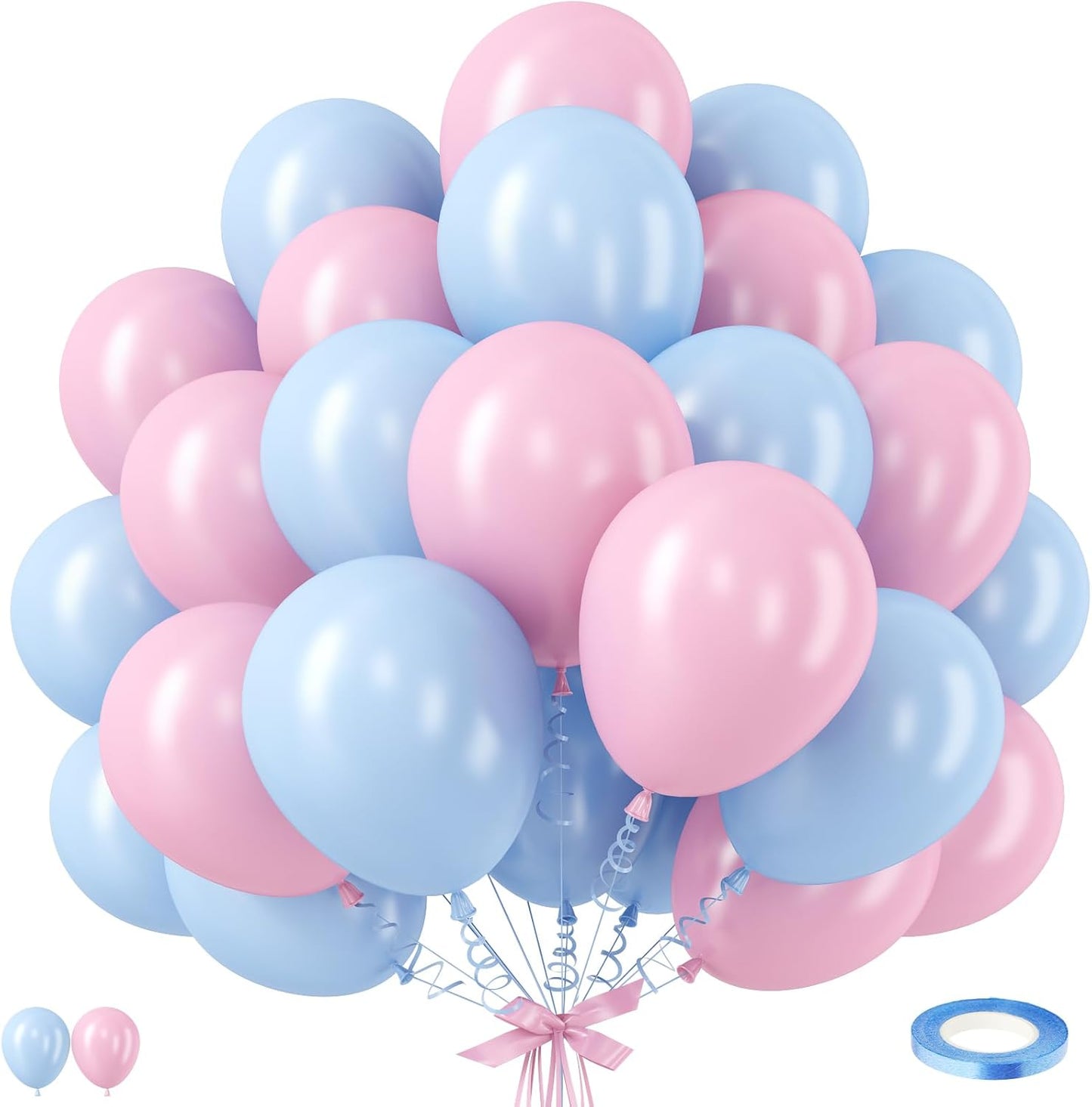 Blue Silver Balloons Set, 12 Inch Blue and Silver Balloons Dark Navy and Confetti Party Latex Balloon, Macaron Metallic Baby Blue Mixed Balloon for Birthday Graduation Baby Shower Wedding Retirement