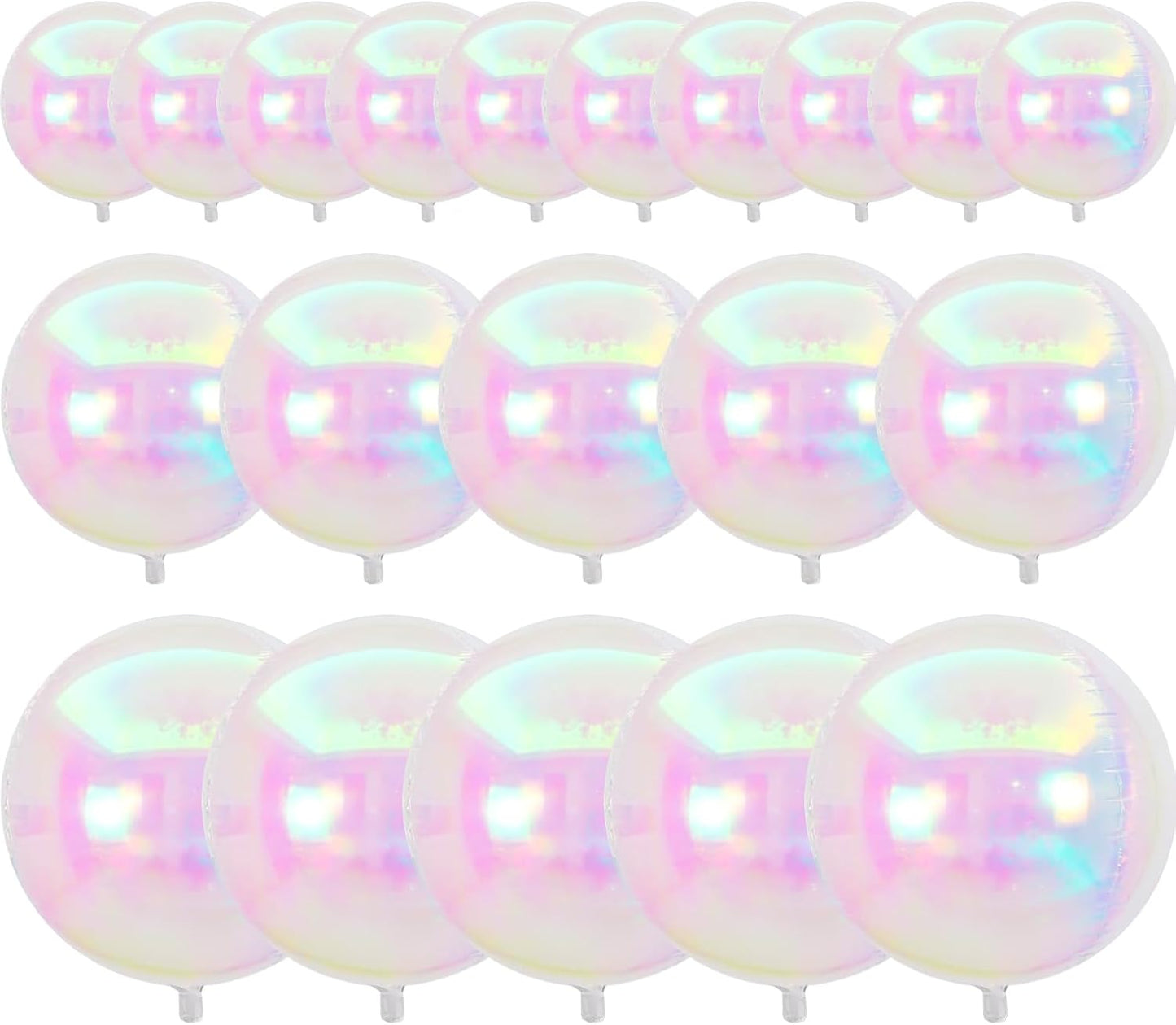 PartyWoo Metallic Gold Foil Balloons 20pcs Different Sizes Pack of 22 15 10 Inch Large Round Foil 4D Inflatable Mirror Ball Mylar Balloons for Graduation Birthday Baby Shower Party Decorations