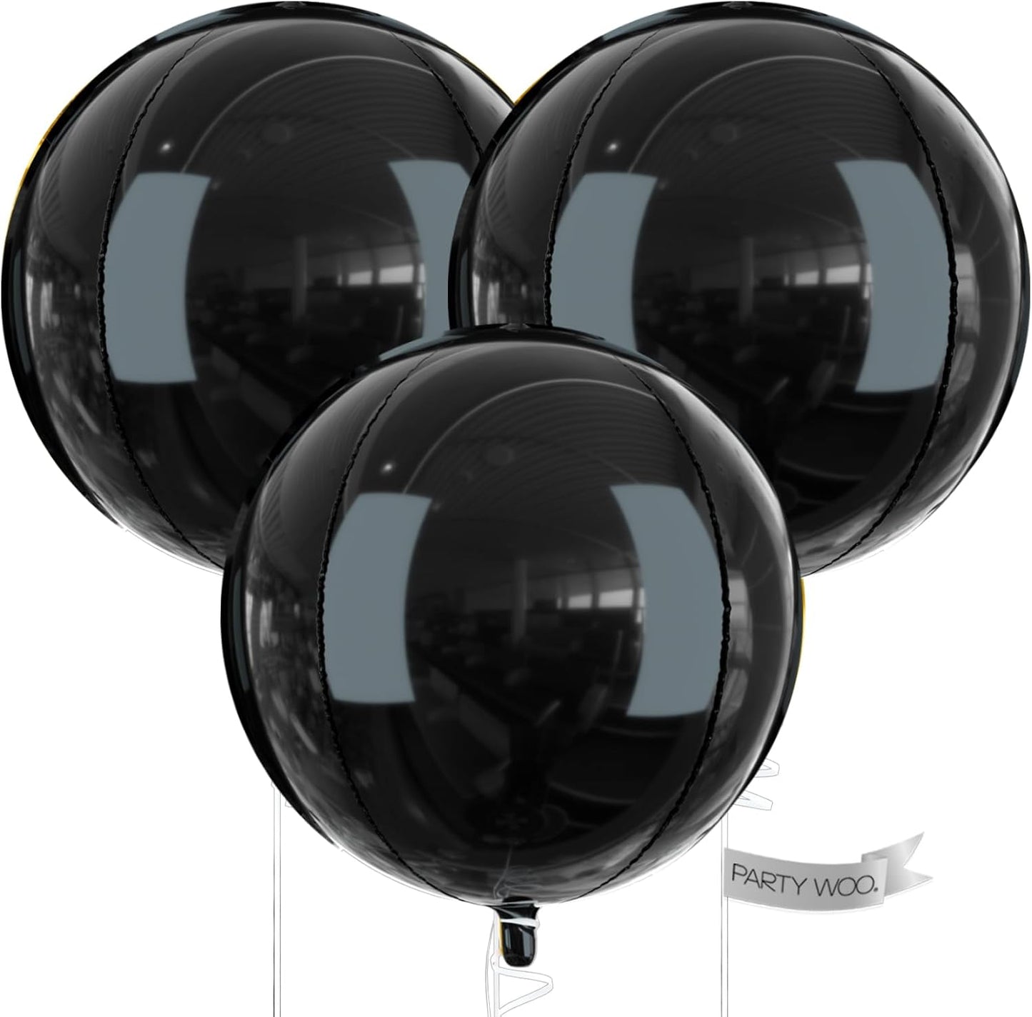 PartyWoo Metallic Gold Foil Balloons 20pcs Different Sizes Pack of 22 15 10 Inch Large Round Foil 4D Inflatable Mirror Ball Mylar Balloons for Graduation Birthday Baby Shower Party Decorations