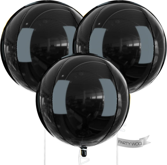 PartyWoo Metallic Gold Foil Balloons 20pcs Different Sizes Pack of 22 15 10 Inch Large Round Foil 4D Inflatable Mirror Ball Mylar Balloons for Graduation Birthday Baby Shower Party Decorations