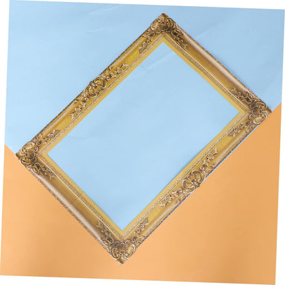 Holibanna Large Photo Booth Props 2pcs DIY Paper Picture Frame Cutouts Fun Photo Portable Booth Selfie Props Decorative Golden Handheld Prop for Memorable Moments Christmas