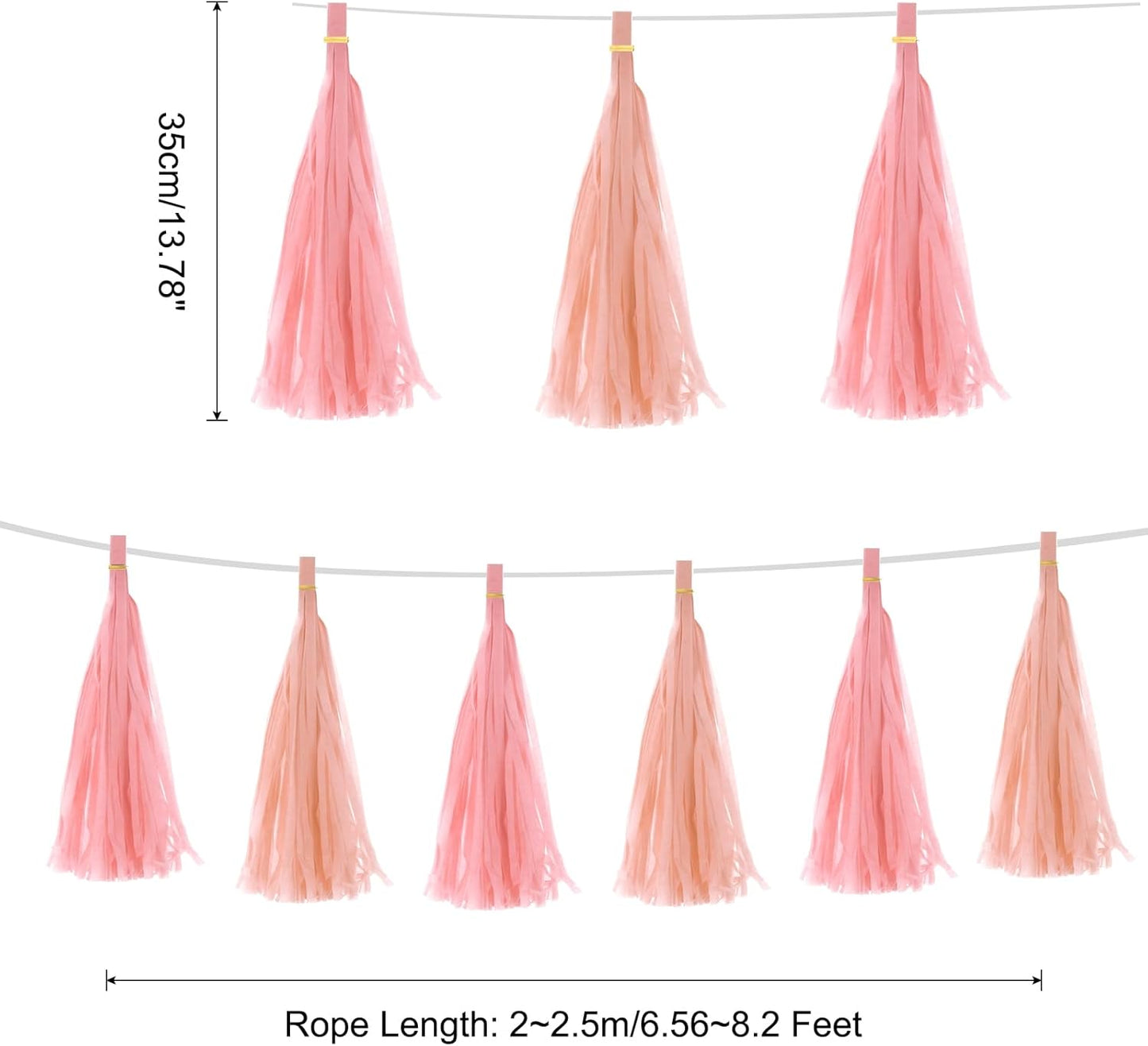 MECCANIXITY 20Pcs Light Blue Tassel Garland Banner with Rope Tissue Paper Tassels Party DIY Kits for Anniversary Wedding Birthday Party