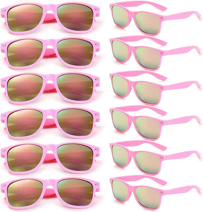 Party Sunglasses Bulk - Adult Retro Plastic Pack of 12 Vintage Sunglasses for Men Women - Party Favors