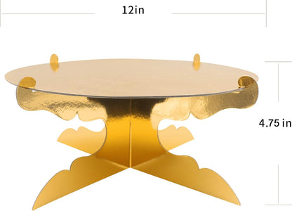 12 inch One Tier Cardboard Cake Stand,Black Cupcake Stand for Birthday Wedding DIY Dessert Decoration