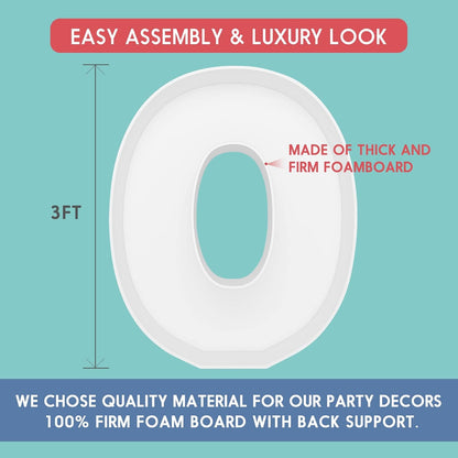 JW Passion - Premium Quality Made 3FT Tall Mosaic Balloon Frame Big Marquee Light Up Letters DIY Kit for Birthday Party Wedding Backdrop Decor Letter A Pre-Cut Foam Board