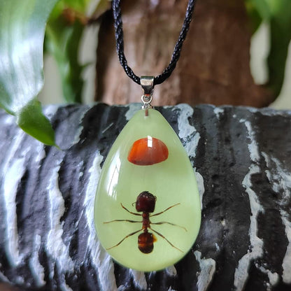 Glow in the Dark Necklace Black Scorpion Amber Resin Adjustable Necklace Pendent with Insect Sample Inside Birthday Gift for Lover Friends