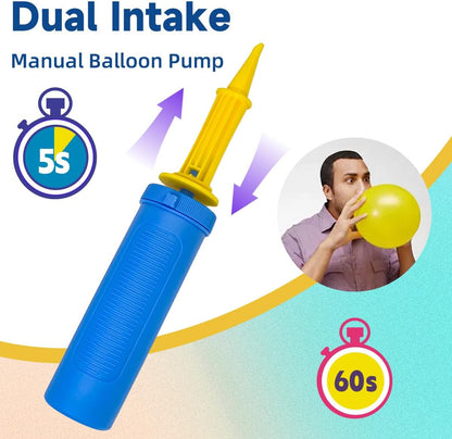 SUSWIM Balloon Pump Handheld Two-Way Dual Action,Double-Way Air Intake Portable Manual Inflator for Balloons,Swimming Rings, Inflatable Toys, Party Decorations