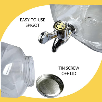 Lily's Home - 2 Gallon Beverage Dispenser with Lid and Spigot (Set of 2), BPA Free, Plastic Drink Dispenser for Water, Iced Tea, Juice, Lemonade - Party, Wedding, Event & Lemonade Stand Essentials