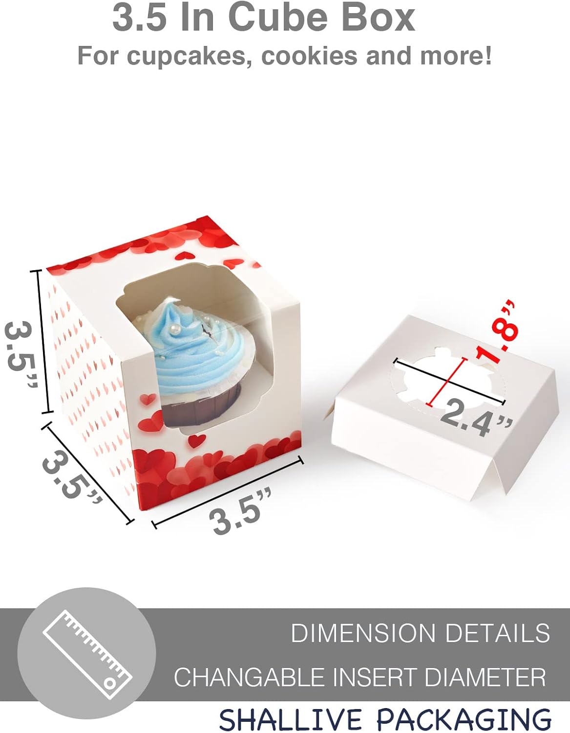 100 Pcs Kraft Brown Cupcake Boxes Individual Bulk Paper Cupcake Containers Single with Insert and Window, Pop up Cookie Boxes and Cocoa Bombs Boxes Packaging for Bakery Gift Giving