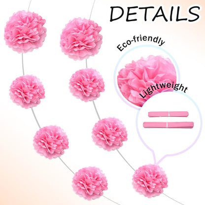 Yosawa 12 Pcs Tissue Paper Pom Poms Flowers,10''12''Paper Flower Party Decorations for Wedding Birthday Baby Shower Baby Girl Room Nursery Decoration（Sky Blue/ZH）