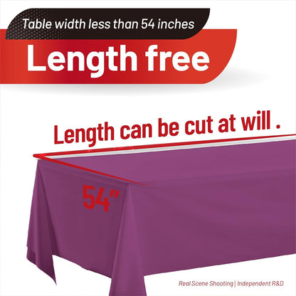 Plastic Table Cloth, 310 Ft X 54 in Disposable Tablecloth White Plastic Tablecloth with Any Cut Sliding Cutters Premium Table Cover Roll for Picnics, Parties, Birthdays, Weddings