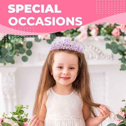 Birthday Tiara Crown with Sash for Women, Headband Hair Accessories for Wedding Party Costume