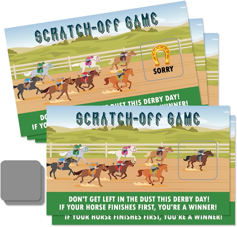 50 Pcs It's Race Time Go Scratch off Game Cards, Funny Racing Party Scratch Cards, Karting Theme Birthday for Teens Adults, Racing Lottery Prize Raffle Tickets, Birthday Game Supplies