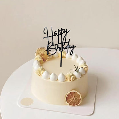 Gold Birthday Cake Topper, 6pcs Acrylic Birthday Cake Toppers Happy Birth Cake Toppers for Decorations Gold Topper for Girls Women's Party Decorations