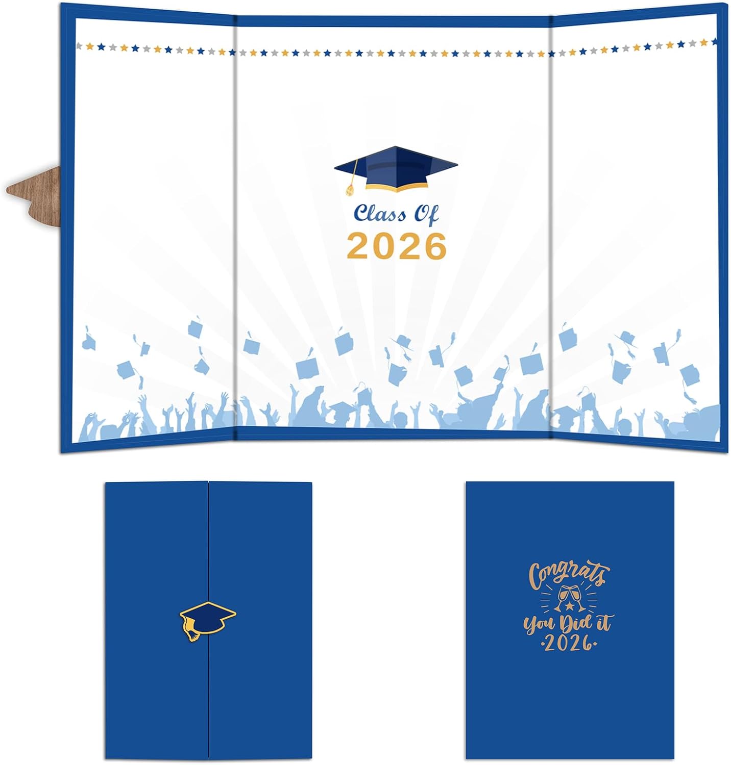 DYIRBIIY 18"X12" Graduation Signature Board - Class of 2026 - Grad Guest Book Alternative for College & High School Students, Congrats Graduate Gift, Party Favors & Decors(Blue) - A10