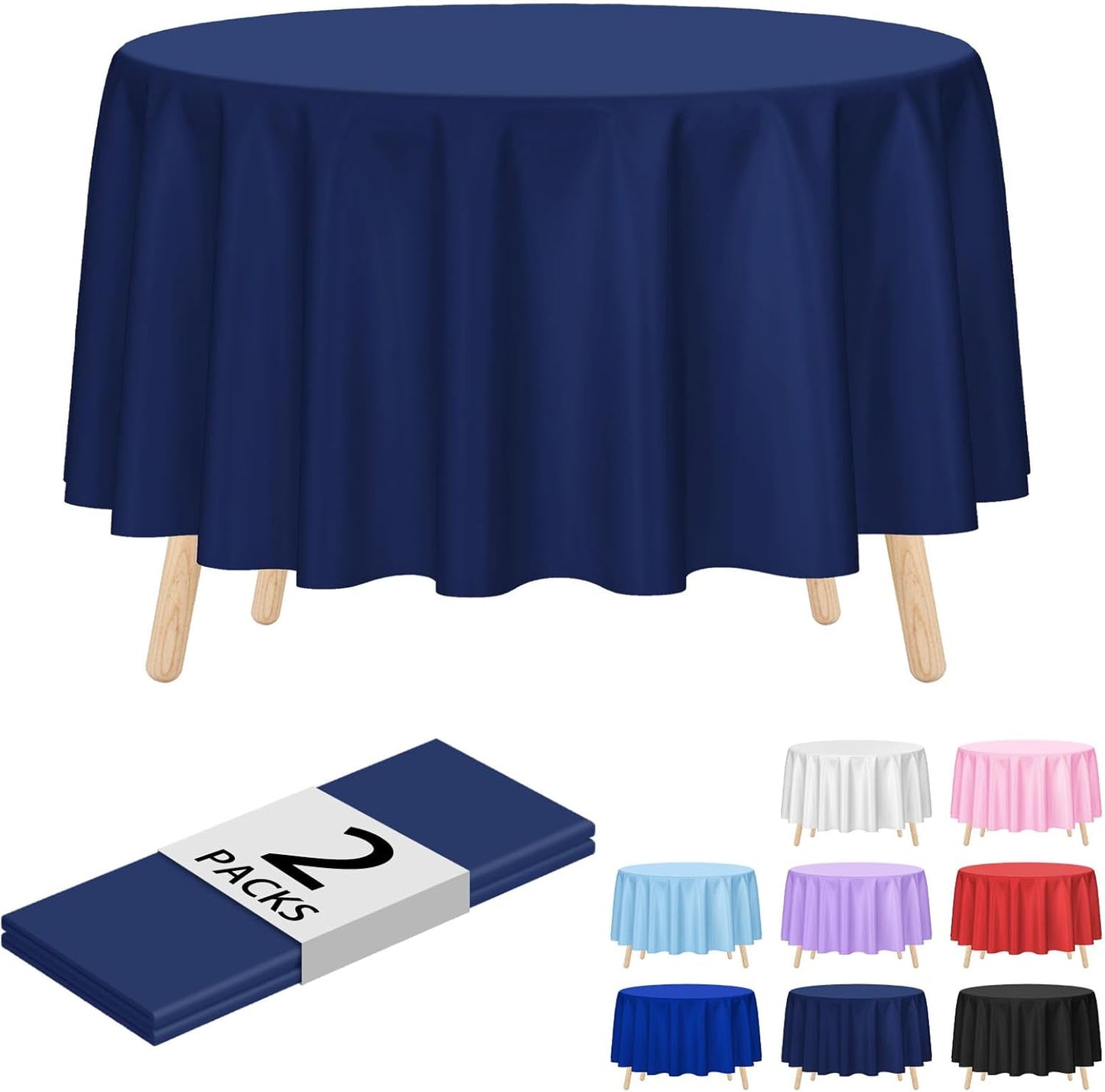 Kopokita 2PCS Black Plastic Tablecloths 54 x 108 Inch, Disposable Table Cloths Rectangle Party Table Covers