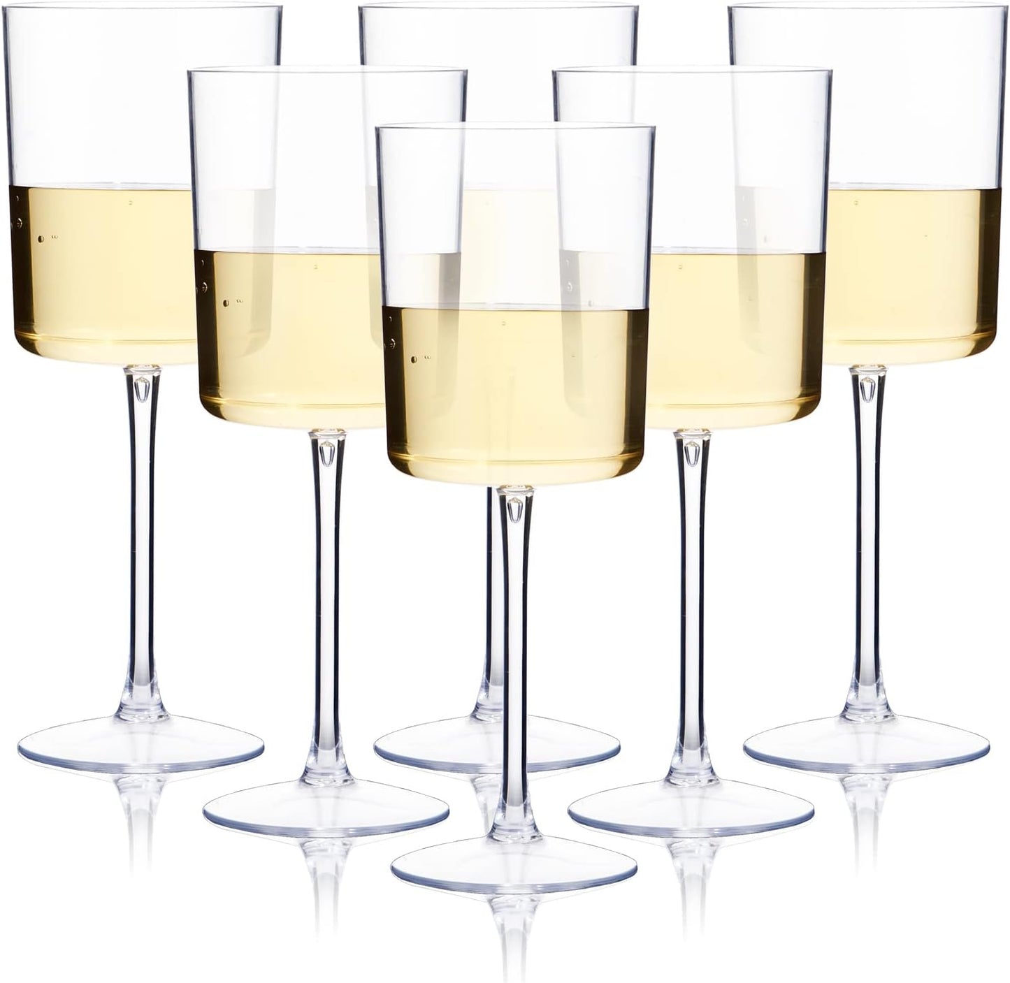 Ciaell 36 Pack Plastic Champagne Flutes - 6 Oz Disposable Champagne Glasses - Square Clear Plastic Toasting Glasses for Party Birthday Anniversary Wedding