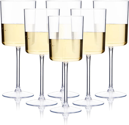 Ciaell 36 Pack Plastic Champagne Flutes - 6 Oz Disposable Champagne Glasses - Square Clear Plastic Toasting Glasses for Party Birthday Anniversary Wedding