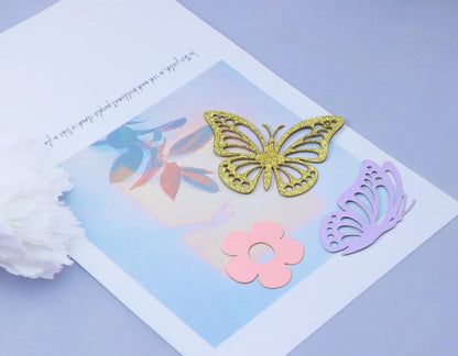 ONLYKXY 13g Butterfly Flower Table Confetti Decor Glitter Butterfly Decoration for Birthday Wedding Theme Thanks Giving Party Valentine's Mother's Day Scatter Bless Confetti (Glitter Gold)