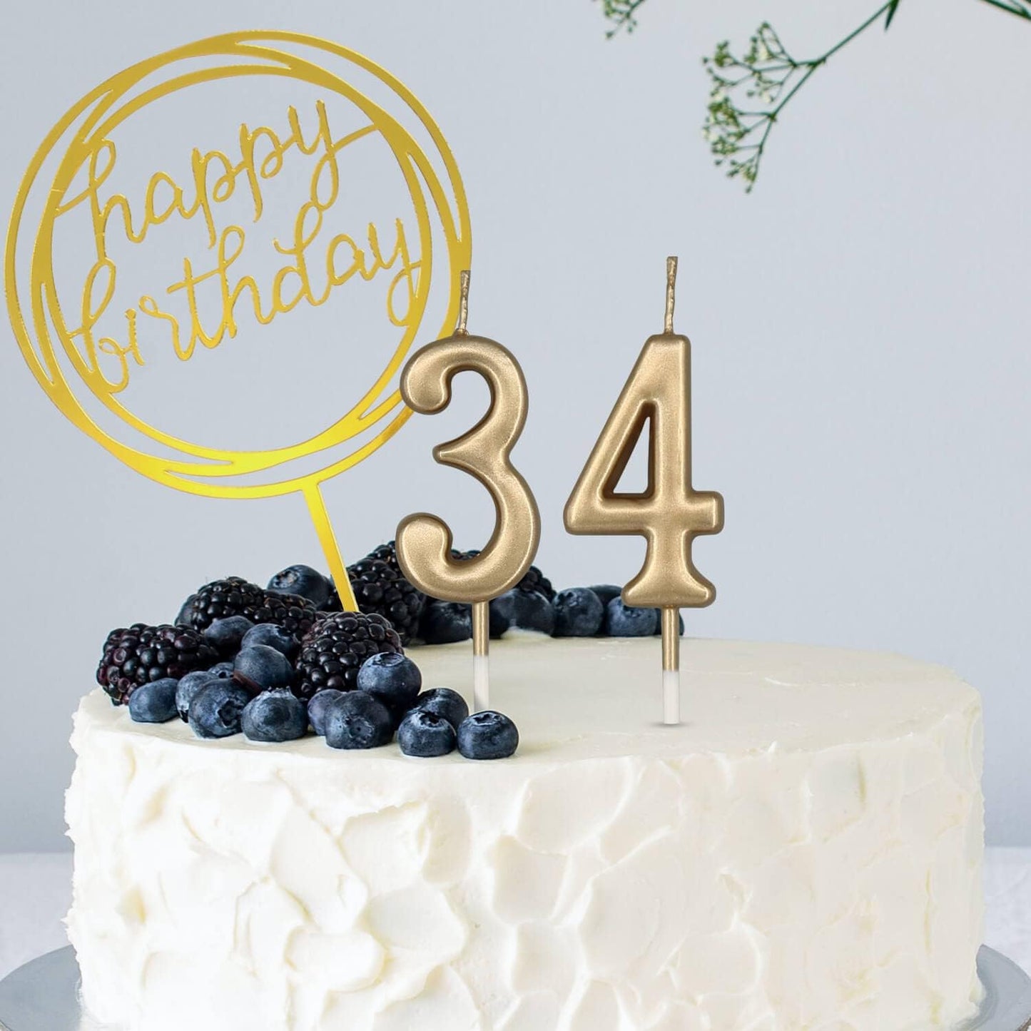10-Piece Number Birthday Candles - Glitter Cake Toppers for Birthday & Wedding Parties