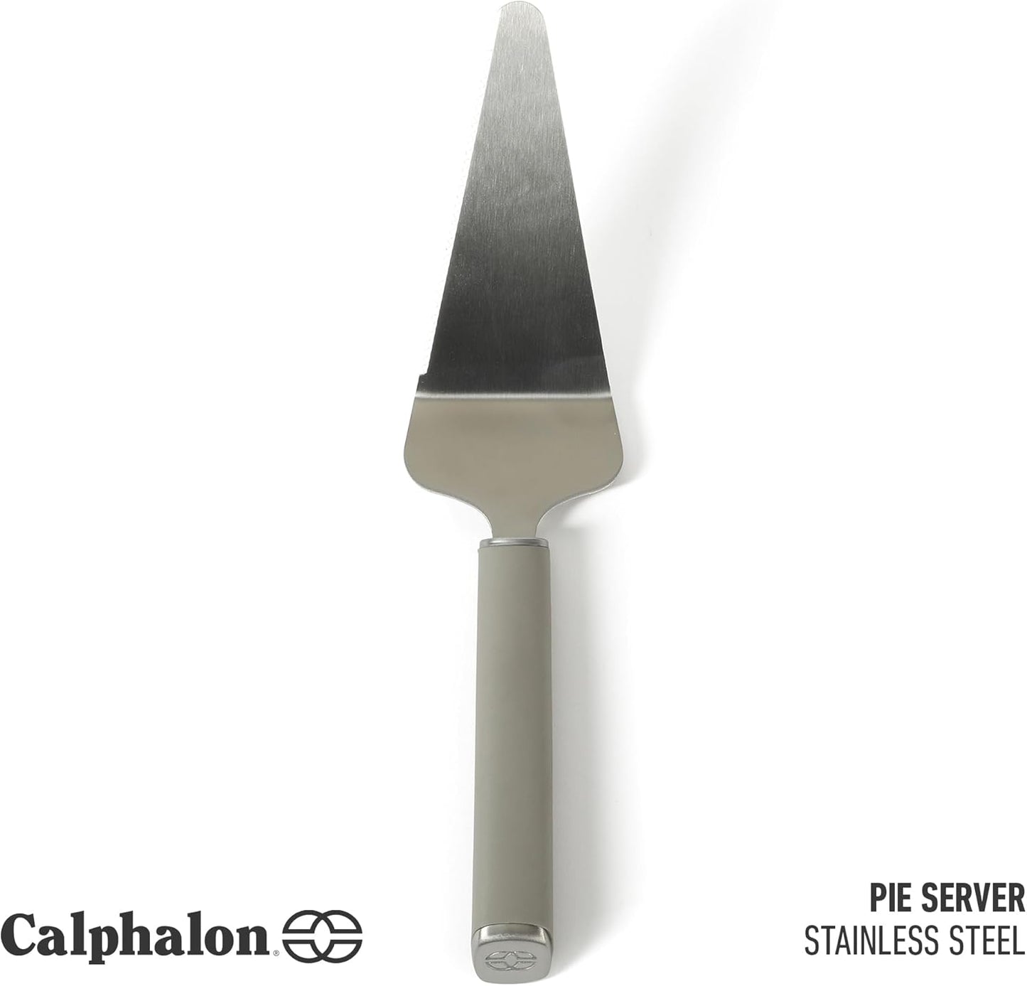 Calphalon Edge Stainless Steel Pie Server w/Thermoplastic Rubber Handle - Taupe
